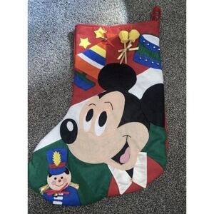 Vintage DISNEY MICKEY MOUSE Felt Christmas Stocking Appliqué 3D